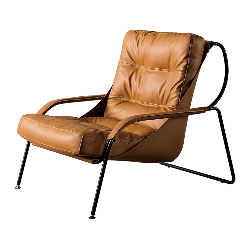 Elegant Italian-Model Leather-based Lounge Chair for Inns – Luxurious Armchair for Residing Rooms and Cafés