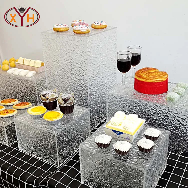 Elegant Rectangular Acrylic Cake Stand for Birthday Events and Marriage ceremony Centerpieces