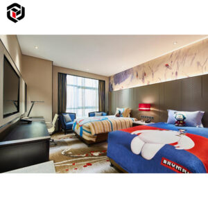 Luxurious Cartoon-Themed Youngsters’s Suite: Excessive-High quality Twin Bed room Set for Inns