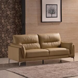 Luxurious Scandinavian Model Real Leather-based Couch Set: Italian Minimalist Vintage Design for Single and Double Seating in Your Dwelling Room